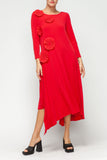 Red Asymmetrical Hem Dress