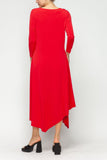 Red Asymmetrical Hem Dress