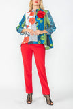Red One Button Jacket