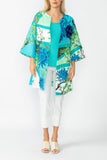 Turquoise Floral Print Long Jacket