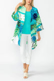 Turquoise Floral Print Long Jacket