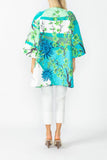 Turquoise Floral Print Long Jacket