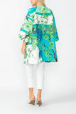 Turquoise Floral Print Long Jacket