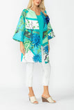 Turquoise Floral Print Long Jacket