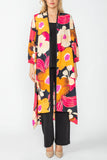 Plus Size Fuchsia Long Kimono With Puff Sleeves