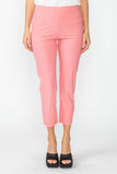 Coral Button Hem Slim Crops