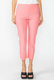 Coral Button Hem Slim Crops