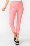 Coral Button Hem Slim Crops