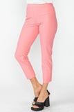 Coral Button Hem Slim Crops