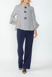 Navy Marine Stripe A-Line Jacket