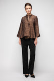 Brown Crinkle Jqd One Button Jacket