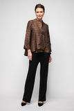 Brown Crinkle Jqd One Button Jacket