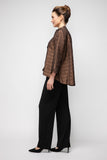 Brown Crinkle Jqd One Button Jacket