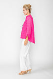 Fuchsia Crinkle Jqd One Button Jacket