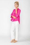 Fuchsia Crinkle Jqd One Button Jacket