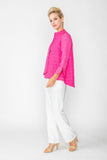 Fuchsia Crinkle Jqd One Button Jacket