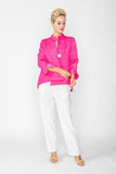 Fuchsia Crinkle Jqd One Button Jacket