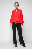 Red Crinkle Jqd One Button Jacket