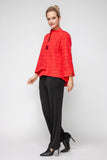 Red Crinkle Jqd One Button Jacket