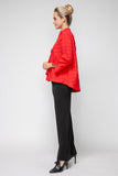 Red Crinkle Jqd One Button Jacket