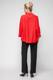 Red Crinkle Jqd One Button Jacket