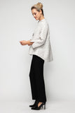 Taupe Crinkle Jqd One Button Jacket