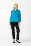 Turquoise Crinkle Jqd One Button Jacket