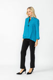 Turquoise Crinkle Jqd One Button Jacket