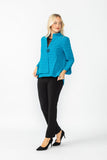 Turquoise Crinkle Jqd One Button Jacket