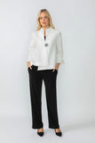 White Crinkle Jqd One Button Jacket