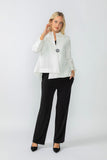 White Crinkle Jqd One Button Jacket