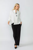 White Crinkle Jqd One Button Jacket