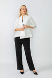 White Crinkle Jqd One Button Jacket