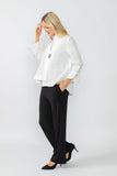 White Crinkle Jqd One Button Jacket