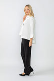 White Crinkle Jqd One Button Jacket