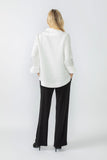 White Crinkle Jqd One Button Jacket