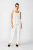 Ivory Round Neck Top & Straight Leg Pants