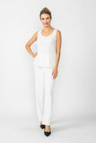 Ivory Round Neck Top & Straight Leg Pants