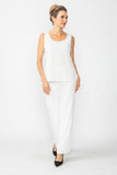 Ivory Round Neck Top & Straight Leg Pants