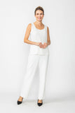 Ivory Round Neck Top & Straight Leg Pants