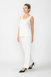 Ivory Round Neck Top & Straight Leg Pants