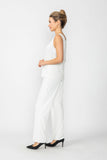 Ivory Round Neck Top & Straight Leg Pants