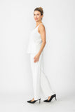 Ivory Round Neck Top & Straight Leg Pants