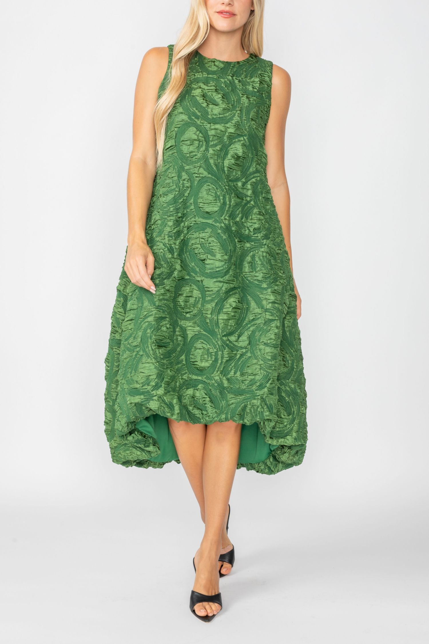 Hunter Green Halter-Neck Back Zipper Ribbon Detail Dress - Hunter Green / X-Small Hunter Green Halter-Neck Back Zipper Ribbon Detail Dress - Hunter Green / X-Small