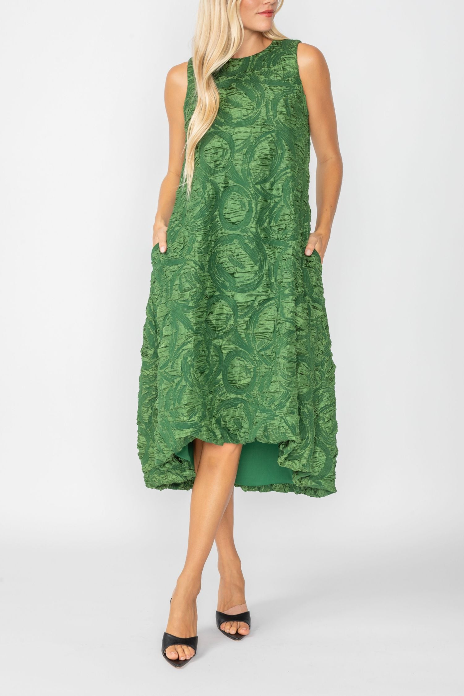Hunter Green Halter-Neck Back Zipper Ribbon Detail Dress - Hunter Green / X-Small Hunter Green Halter-Neck Back Zipper Ribbon Detail Dress - Hunter Green / X-Small