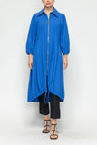 Blue Bell Sleeve and Drawing Bottom Long Jacket
