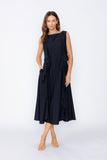 Black Cowl Neck Sleeveless Drape