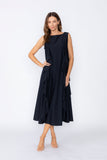 Black Cowl Neck Sleeveless Drape