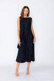 Black Cowl Neck Sleeveless Drape