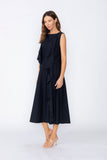 Black Cowl Neck Sleeveless Drape